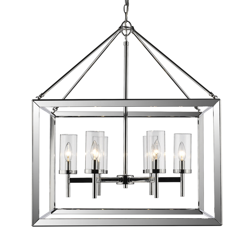 Wry Lighting Smyth 6-light Chandelier in Chrome